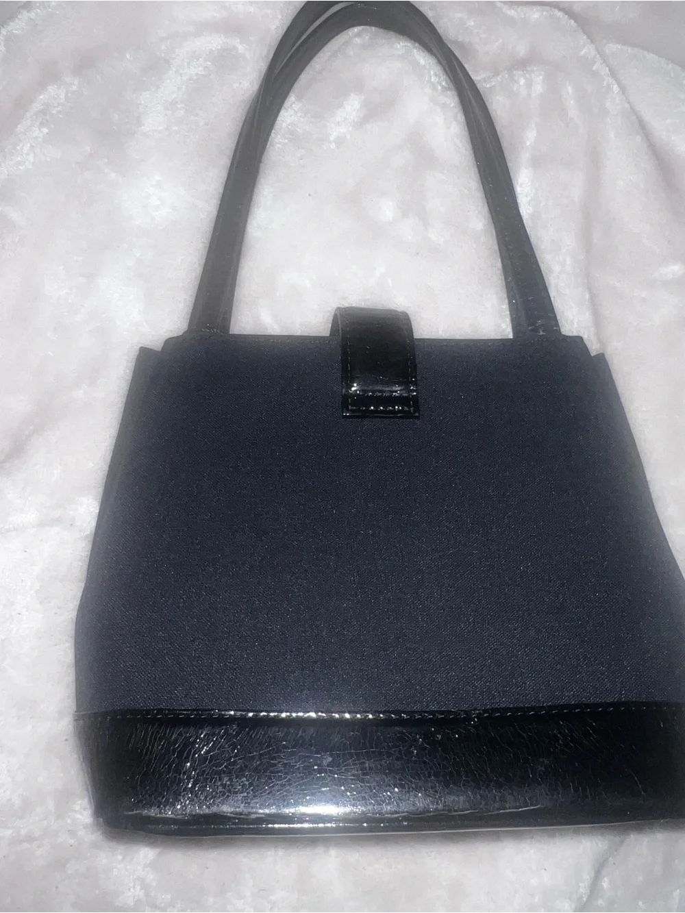 Yves Saint Laurent Black Shoulder Bag with Gold Heart Accent